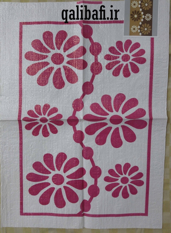 فروش گونی مخصوص بافت شبه قالی طراحی شده به شکل گل های زیبا1